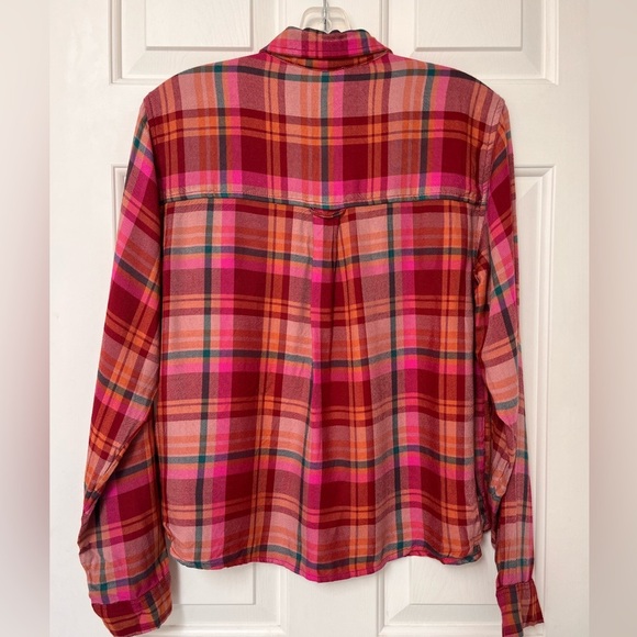 NWOT Beachlunchlounge Livvy Plaid Button Down Shirt S - Picture 9 of 16
